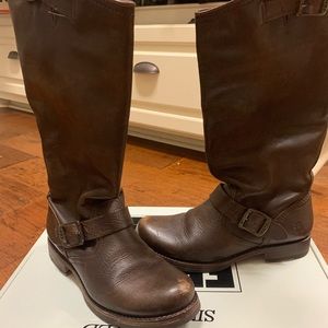 Frye Veronica Slouch Dark Brown Boots size 8